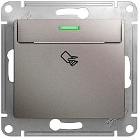 Выключатель карточный с подсветкой без рамки Systeme Electric Glossa 1-кл. платина картинка